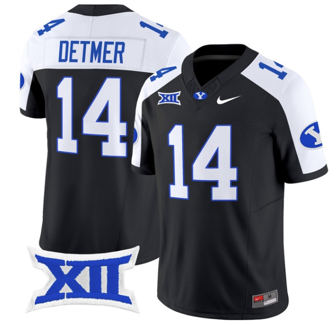BYU Cougars 2024 Vapor Limited Football Jersey - All Stitched  BLACK ALTERNATE #14 TY DETMER