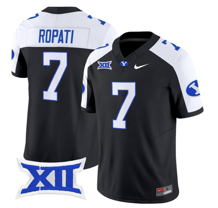 BYU Cougars 2024 Vapor Limited Football Jersey - All Stitched  BLACK ALTERNATE #7 HINCKLEY ROPATI