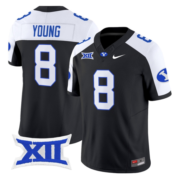 BYU Cougars 2024 Vapor Limited Football Jersey - All Stitched  BLACK ALTERNATE #8 STEVE YOUNG