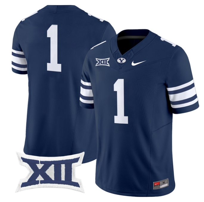 BYU Cougars 2024 Vapor Limited Football Jersey - All Stitched  NAVY #1  NO NAME
