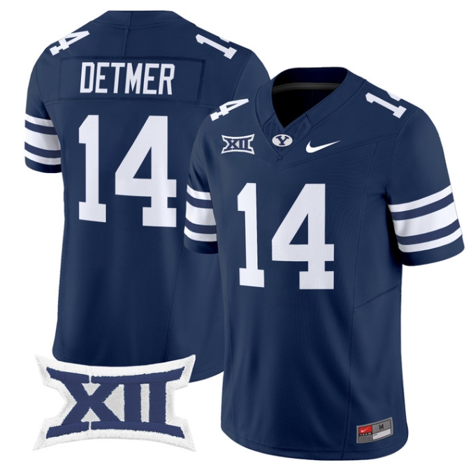 BYU Cougars 2024 Vapor Limited Football Jersey - All Stitched  NAVY #14 TY DETMER