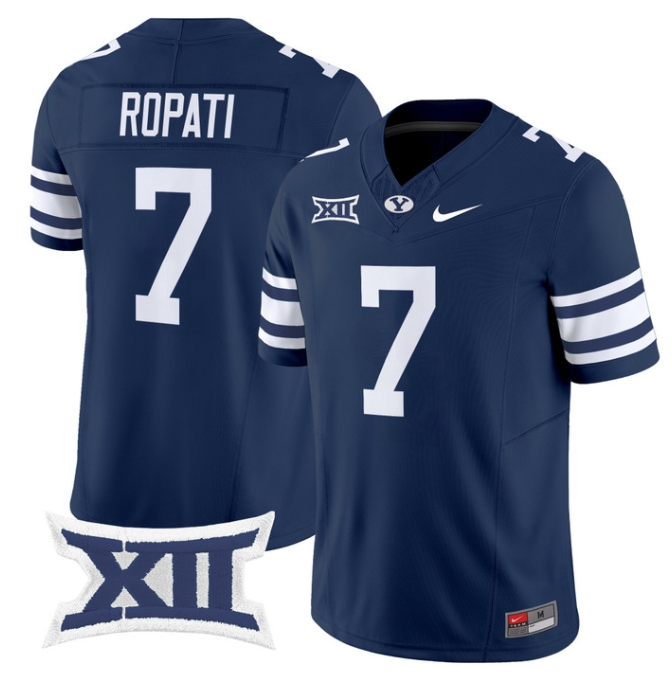 BYU Cougars 2024 Vapor Limited Football Jersey - All Stitched  NAVY #7 HINCKLEY ROPATI