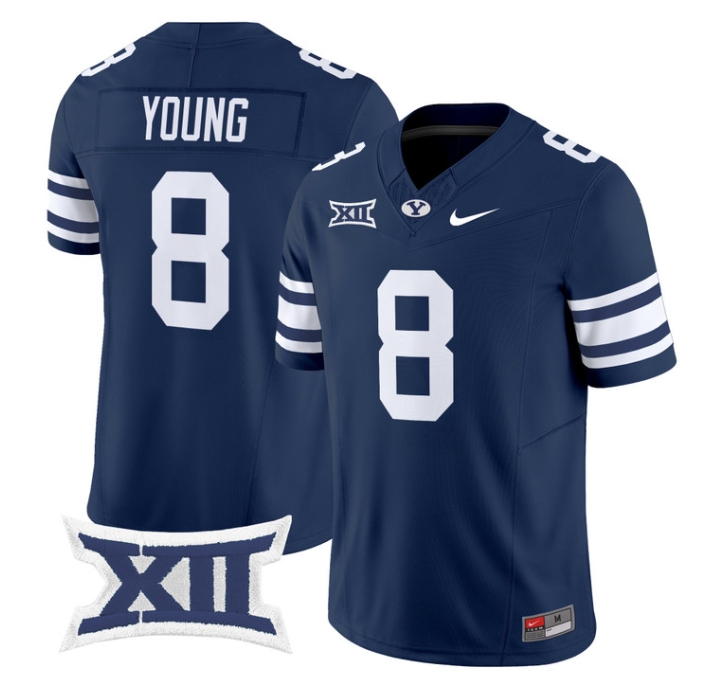 BYU Cougars 2024 Vapor Limited Football Jersey - All Stitched  NAVY #8 STEVE YOUNG
