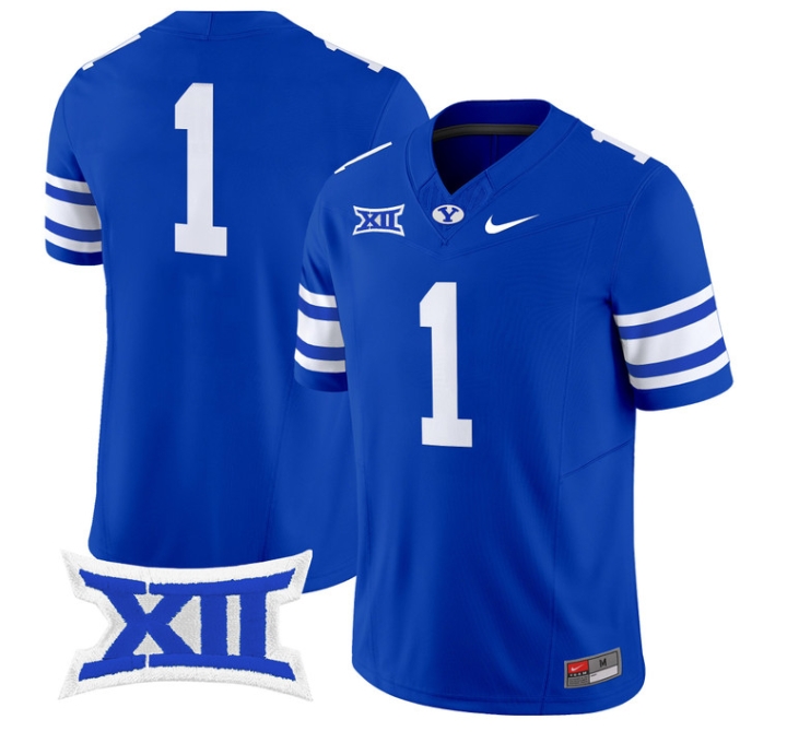 BYU Cougars 2024 Vapor Limited Football Jersey - All Stitched  ROYAL #1  NO NAME