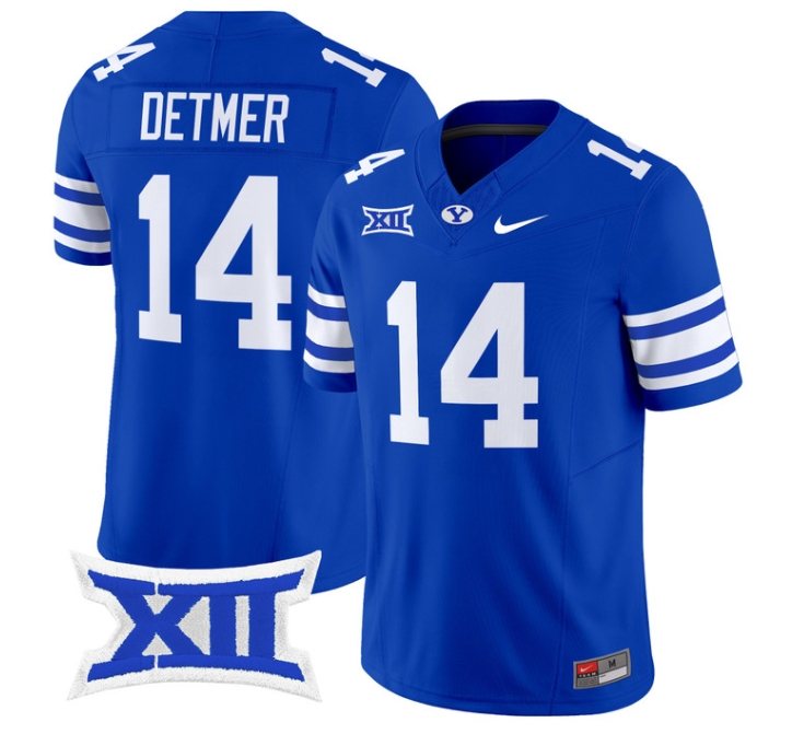 BYU Cougars 2024 Vapor Limited Football Jersey - All Stitched  ROYAL #14 TY DETMER