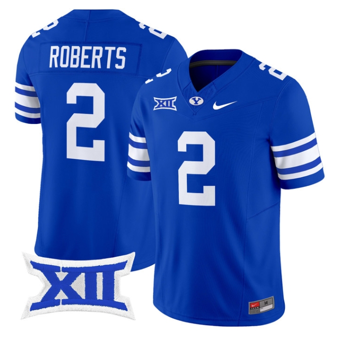BYU Cougars 2024 Vapor Limited Football Jersey - All Stitched  ROYAL #2 CHASE ROBERTS