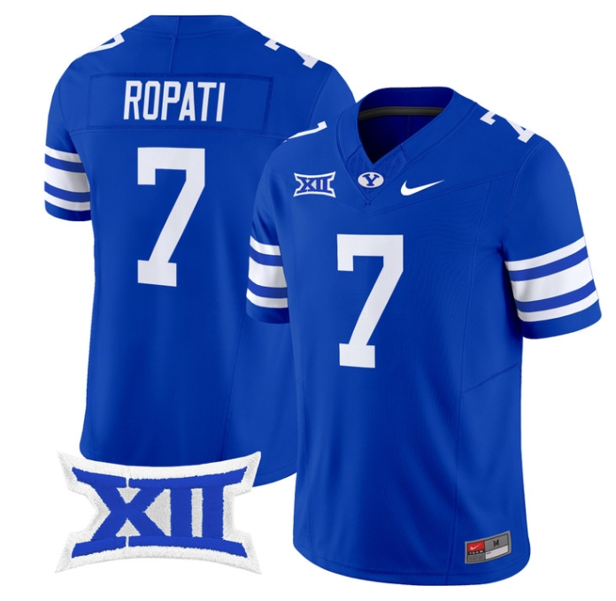 BYU Cougars 2024 Vapor Limited Football Jersey - All Stitched  ROYAL #7 HINCKLEY ROPATI