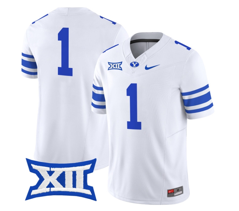 BYU Cougars 2024 Vapor Limited Football Jersey - All Stitched  WHITE #1  NO NAME