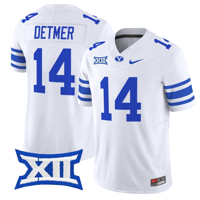 BYU Cougars 2024 Vapor Limited Football Jersey - All Stitched  WHITE #14 TY DETMER