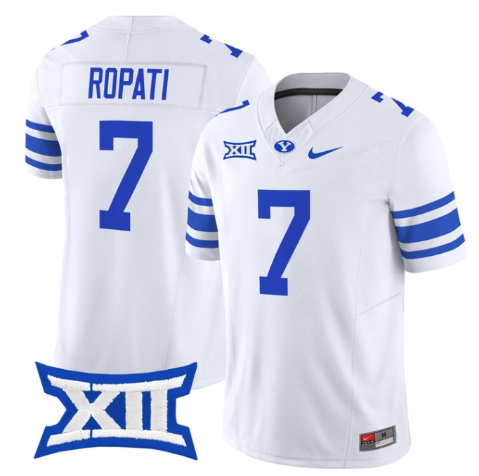 BYU Cougars 2024 Vapor Limited Football Jersey - All Stitched  WHITE #7 HINCKLEY ROPATI