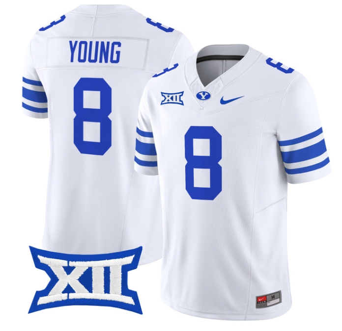 BYU Cougars 2024 Vapor Limited Football Jersey - All Stitched  WHITE #8 STEVE YOUNG