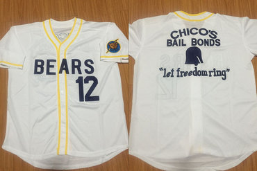 Bad News Bears #12 1976 Chico's Bail Bonds White Stitched Movie Jersey