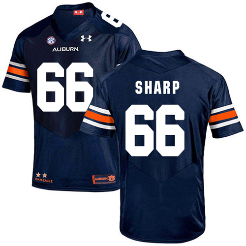 Bailey Sharp Auburn Tigers Men's Jersey - #66 NCAA Navy Blue Stitched Authentic
