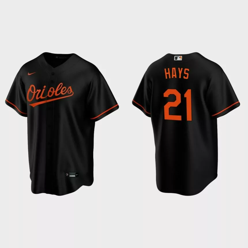 Baltimore Orioles #21 Austin Hays Replica Alternate Jersey – Black