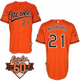 Baltimore Orioles #21 Nick Markakis Orange Cool Base Stitched Baseball Jersey