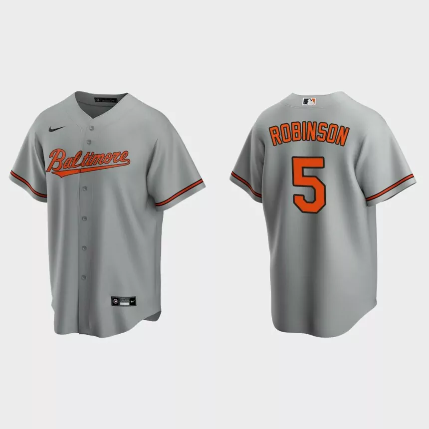 Baltimore Orioles #5 Brooks Robinson Gray 2020 Replica Road Jersey