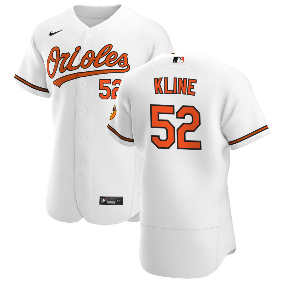 Baltimore Orioles #52 Branden Kline Men's Nike White Home 2020 Authentic Player MLB Jersey