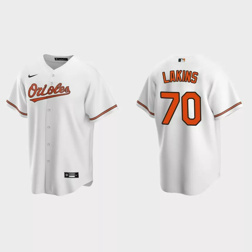 Baltimore Orioles #70 Travis Lakins Replica Home Jersey – White