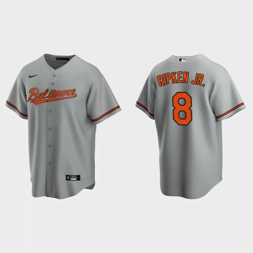 Baltimore Orioles #8 Cal Ripken Jr. Gray 2020 Replica Road Jersey
