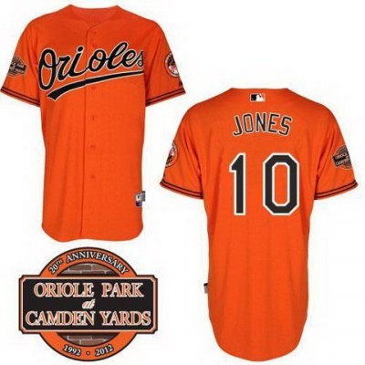 Baltimore Orioles 10# Adam Jones Orange Cool Base MLB Jersey W 20th Anniversary Patch 