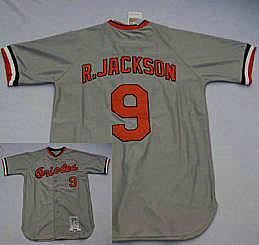 Baltimore Orioles 9 Reggie Jackson Gray Throwback Jersey