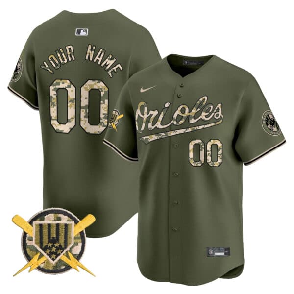 Baltimore Orioles Armed Forces Day Vapor Premier Limited  Custom Jersey – All Stitched