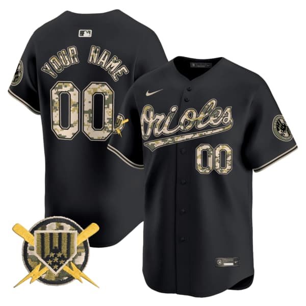 Baltimore Orioles Armed Forces Day Vapor Premier Limited Custom Jersey  – All Stitched