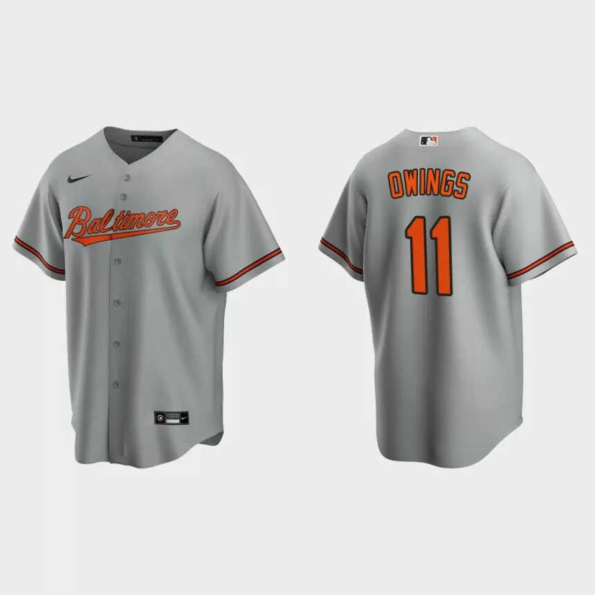 Baltimore Orioles Chris Owings Replica Road Jersey – Gray