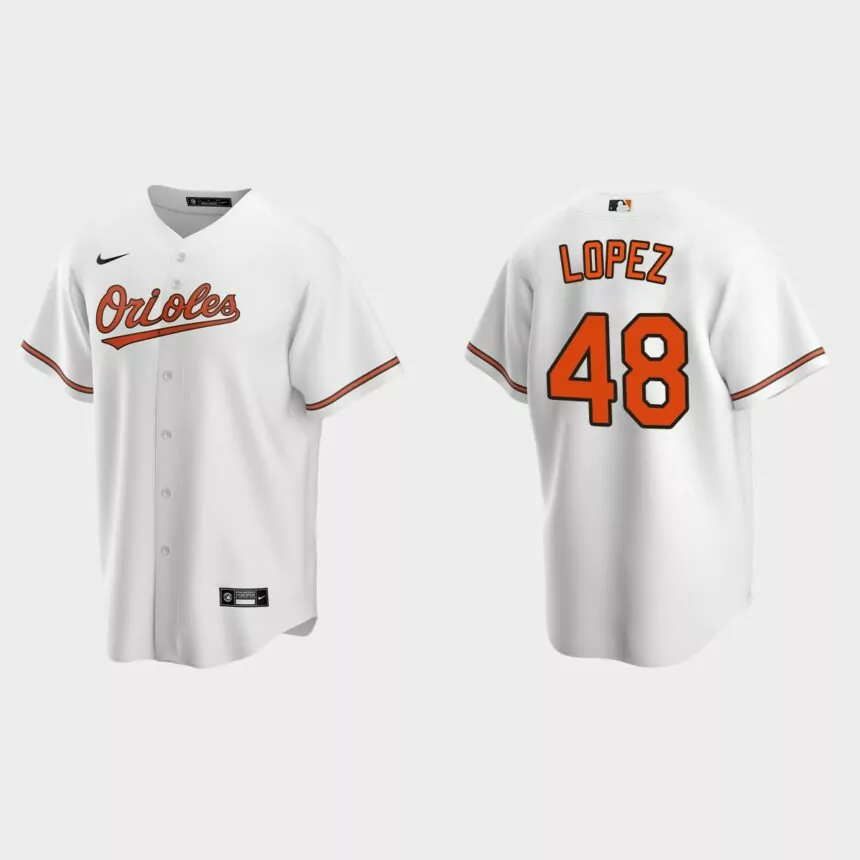 Baltimore Orioles Jorge Lopez Replica Home Jersey – White