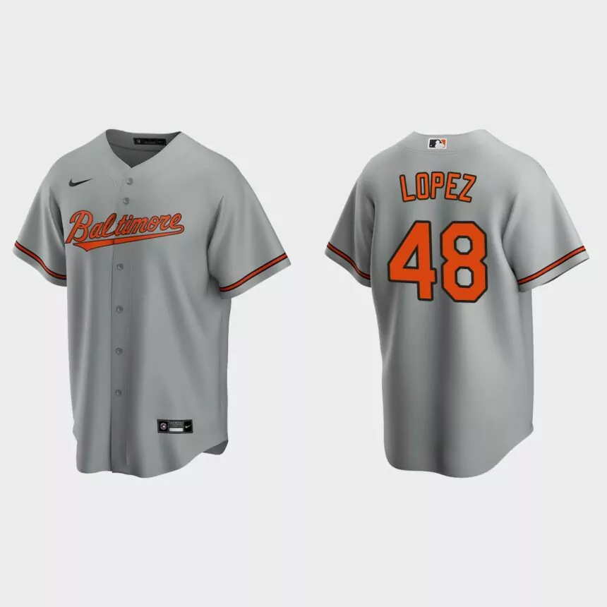 Baltimore Orioles Jorge Lopez Replica Road Jersey – Gray