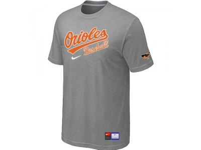 Baltimore Orioles L.Grey NEW Short Sleeve Practice T-Shirt