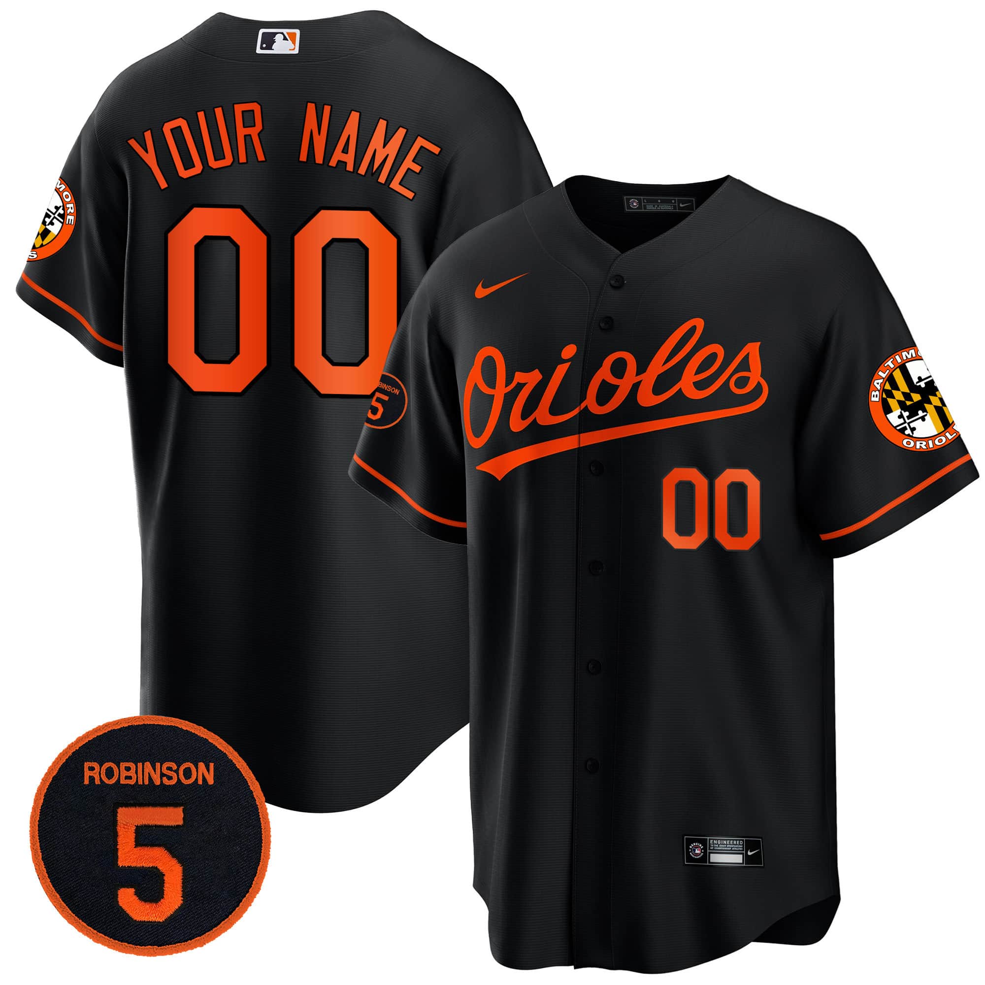 Baltimore Orioles Robinson Patch Cool  Base Custom Jersey – All Stitched