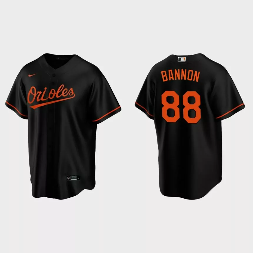 Baltimore Orioles Rylan Bannon Replica Alternate Jersey – Black