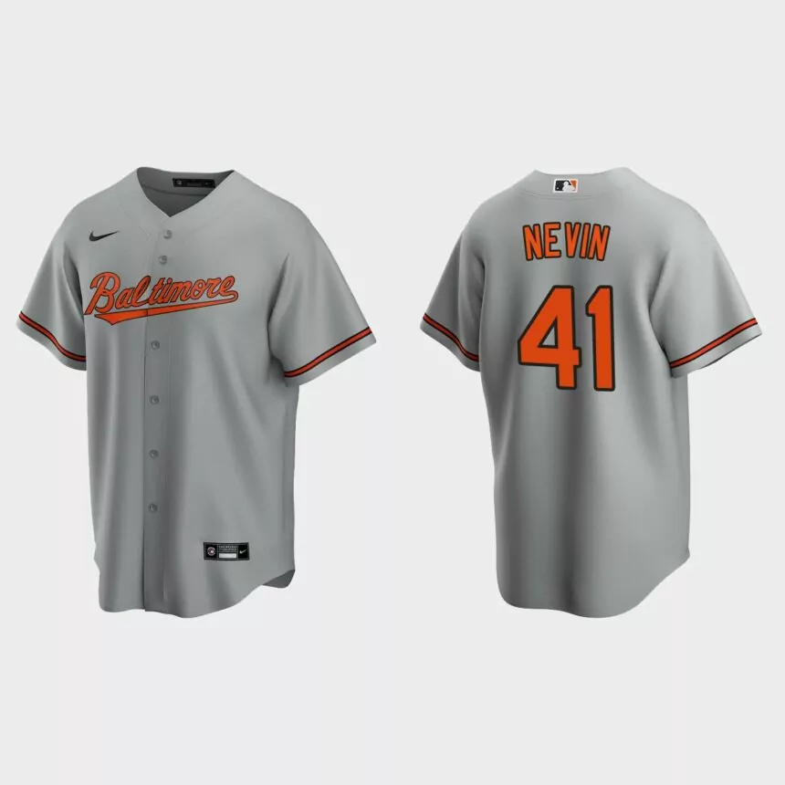 Baltimore Orioles Tyler Nevin Replica Road Jersey – Gray