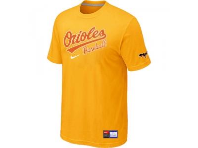 Baltimore Orioles Yellow NEW Short Sleeve Practice T-Shirt