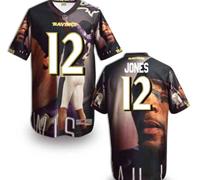 Baltimore Ravens #12 Jones Men's Stitched NFL Elite Fanatical Version Jersey (2)