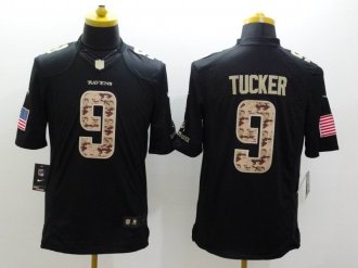 Baltimore Ravens #9 Tucker Nike Black Salute To Service Jersey