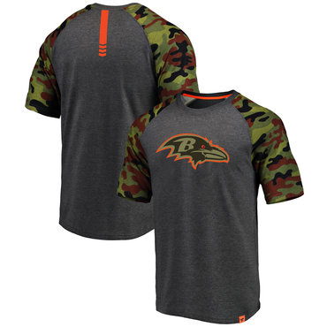 Baltimore Ravens Heathered Gray Camo NFL Pro Line By Fanatics Branded T-Shirt