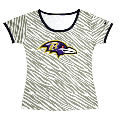 Baltimore Ravens Sideline Legend Authentic Logo women Zebra stripes T-shirt