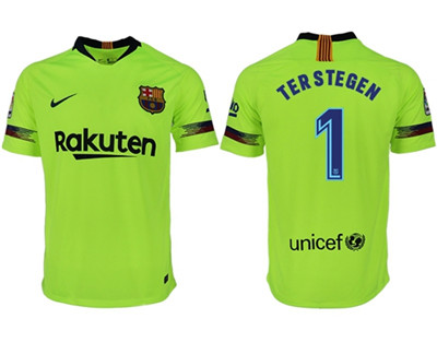 Barcelona #1 Ter Stegen Away Soccer Club Jersey