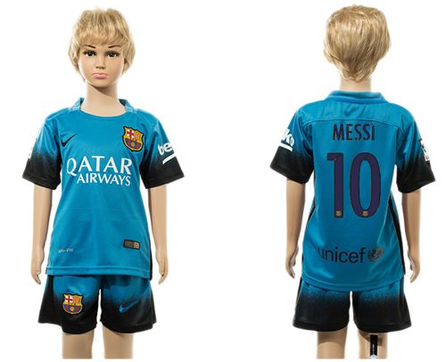 Barcelona #10 Messi Blue Kid Soccer Club Jersey