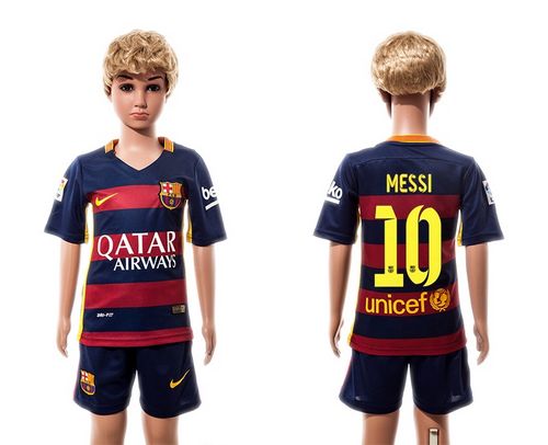 Barcelona #10 Messi Home Kid Soccer Club Jersey