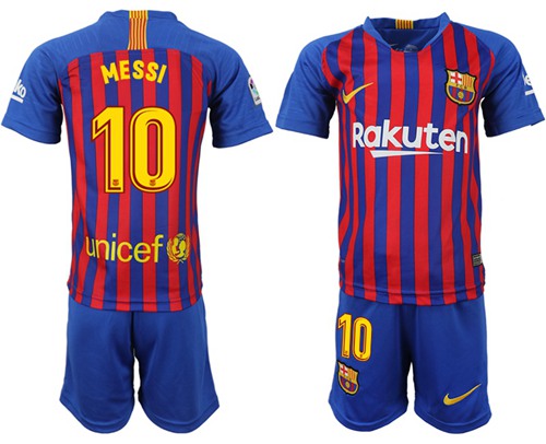 Barcelona #10 Messi Home Kid Soccer Club Jersey