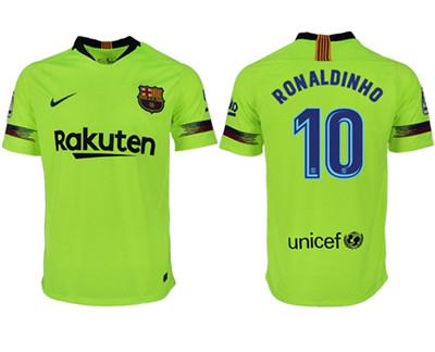 Barcelona #10 Ronaldinho Away Soccer Club Jersey