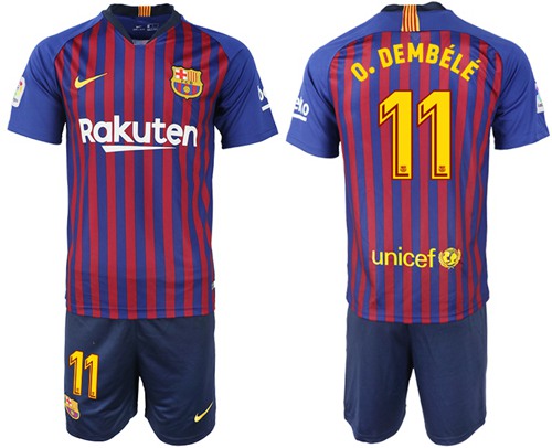 Barcelona #11 O.Dembele Home Soccer Club Jersey