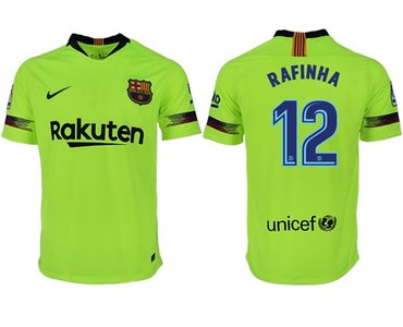 Barcelona #12 Rafinha Away Soccer Club Jersey
