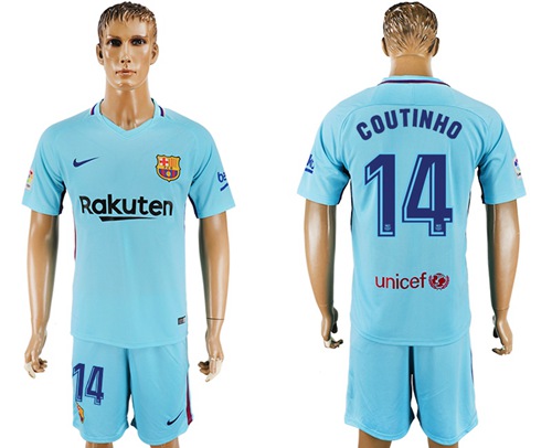 Barcelona #14 Coutinho Away Soccer Club Jersey