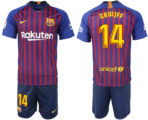 Barcelona #14 Cruijff Home Soccer Club Jersey