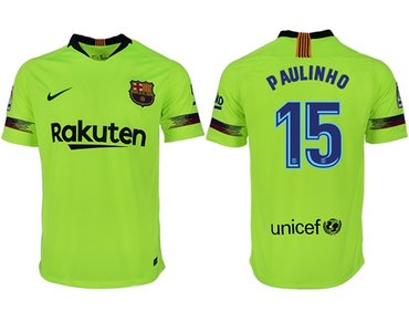 Barcelona #15 Paulinho Away Soccer Club Jersey