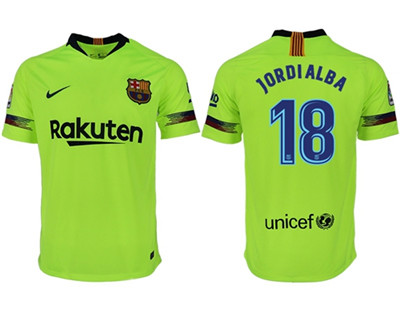 Barcelona #18 Jordi Alba Away Soccer Club Jersey